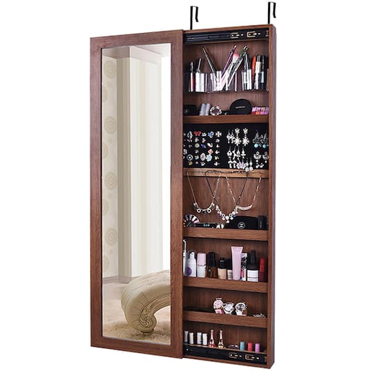 Mountain Home Coffee Brown Over-the-Door Jewelry Armoire